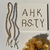 ［gold］淡水パール × チェーン イニシャルネックレス　［GSN024］