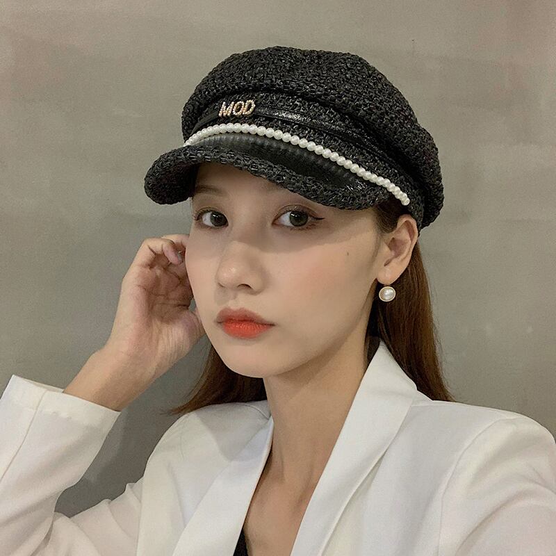 サマー薄手ネイビーレッドスプリングオータム 帽子 春物 夏物 秋物 ベレット ヘアアクセサリー ブラック・アイド・ピーズ16631523733