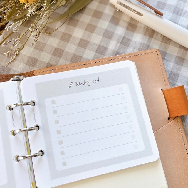 【はんぶんこリフィル/上半分用】バイブルサイズ/ウィークリーtodo