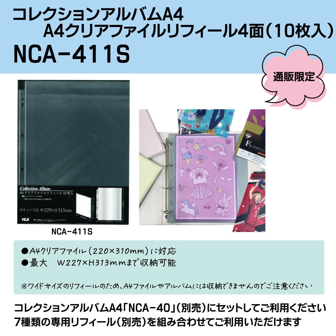☆通販限定☆コレクションアルバムA4 A4クリアファイルリフィール・10