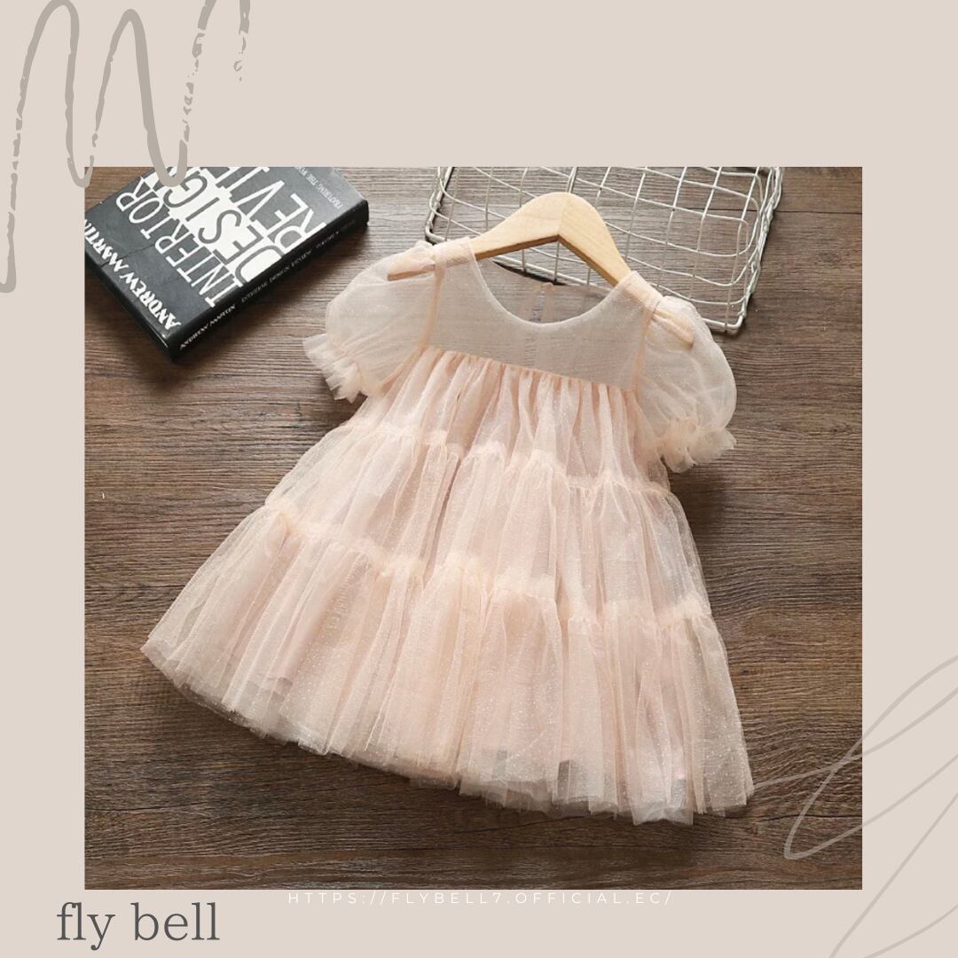 チュールパフスリーブドレス》》》》》ワンピース チュール オーガンシー 女の子 海外子供服 プチプラ
