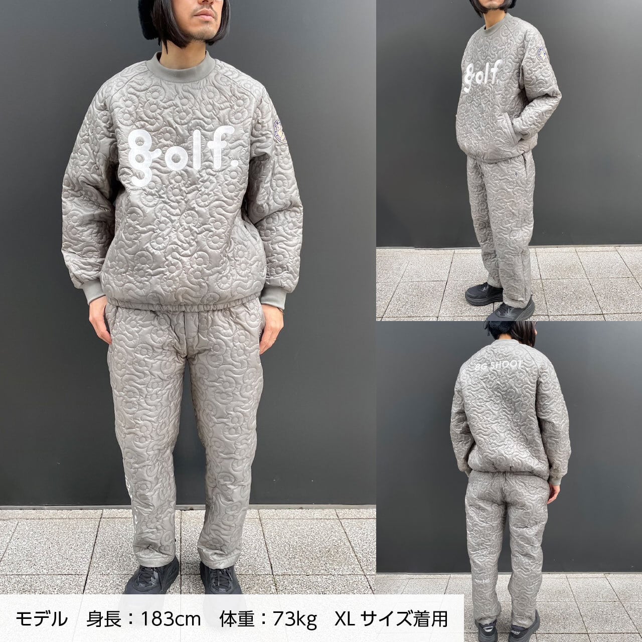 LOGO PATTERN QUILTING PANTS -NAVY- | 8G SHOOT WEBSTORE