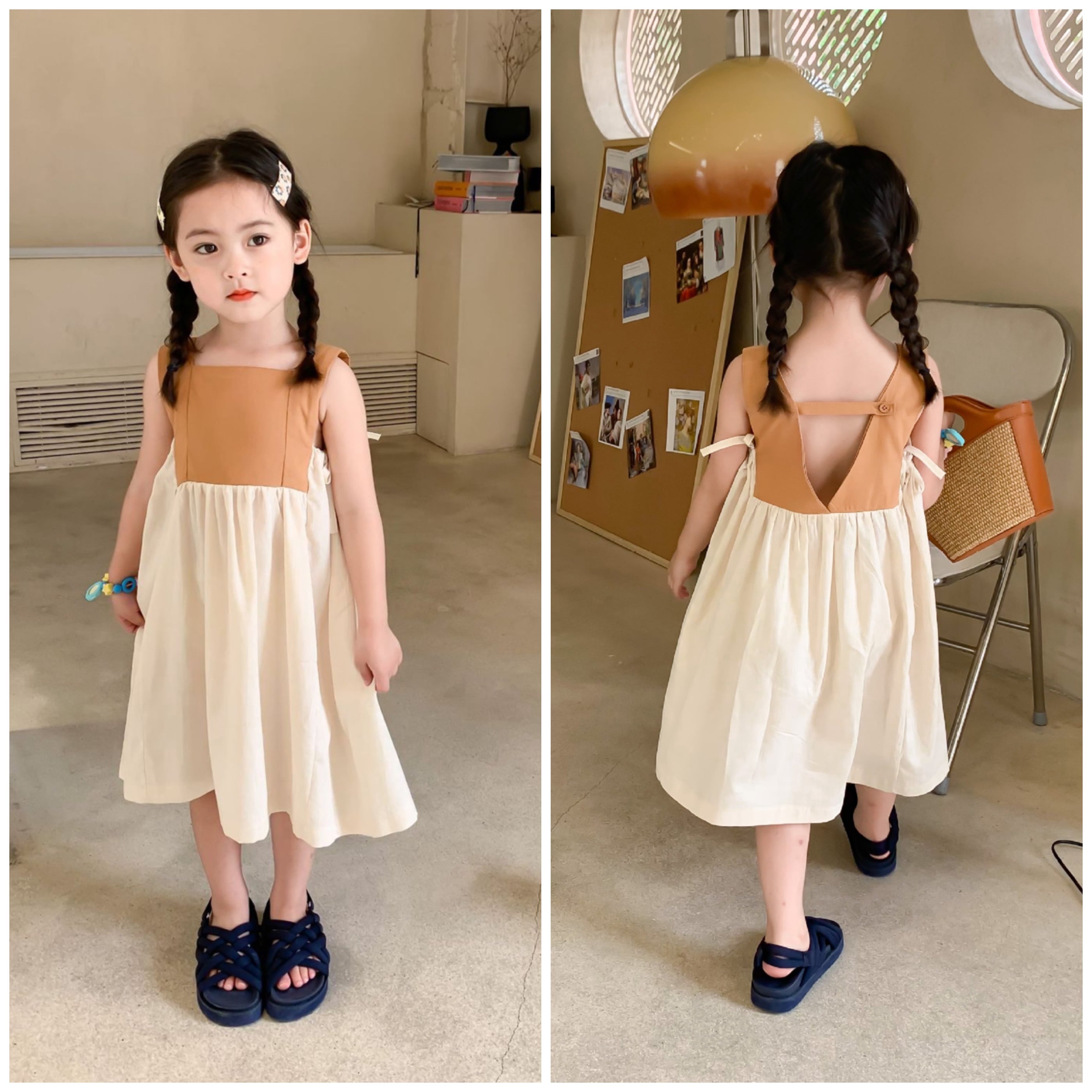 ワンピース ノースリーブ 春夏 ドレス ナチュラル 子供服 子供 キッズ