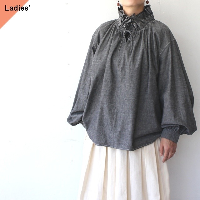 【26AW】HAVERSACK   ダンガリーダブルフリルカラーPOシャツ Dungaree Double Frill P/O Shirt / 322624
