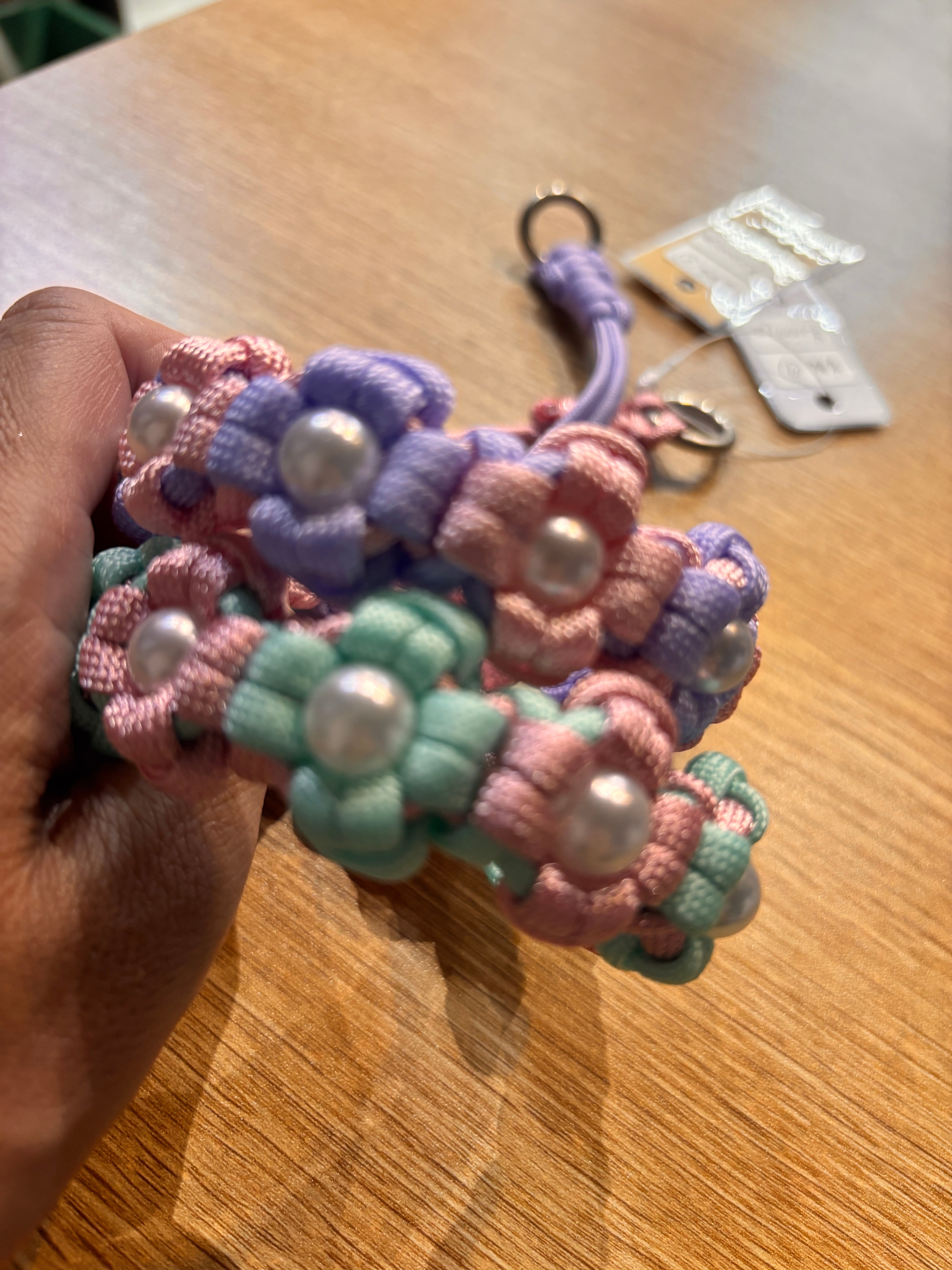 ハンドメイド 犬用首輪 チョークタイプ 花柄 パラコード 22〜32cm 小型犬