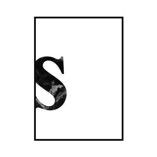 "s" 黒大理石 - Black marble - ALPHAシリーズ [SD-000546] A4サイズ ポスター単品