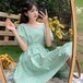 ✞ スタンダード花柄ロングウエストすっきり☆着痩せスリーブラウンドネックスカート レトロ スウィート ✞ゴスロリ SM ミリ 甘ロリ クラロリ 和ロリ エレガント 黒ロリ 姫ロリ 華ロリ BB-BB0593761