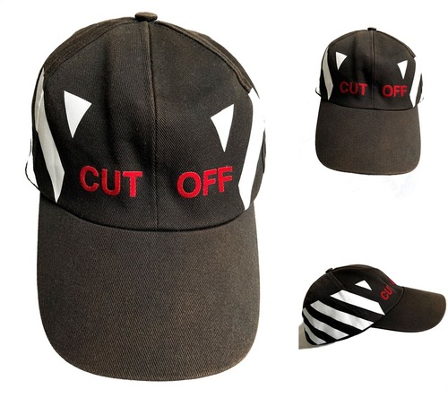 国内正規　Off-white　オフホワイト　CUT OUT　ブラック　キャップ　ホワイト&ブラック　帽子　MADE IN ITALY　メンズ　男女