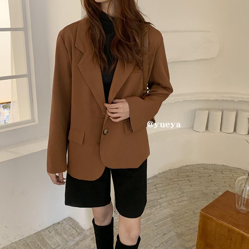 クレセントシティスーツジャケット女性2020年春秋新しいレトロルーズワイルドブリティッシュスタイルの小さなスーツジャケット クレセントシティ41747273497