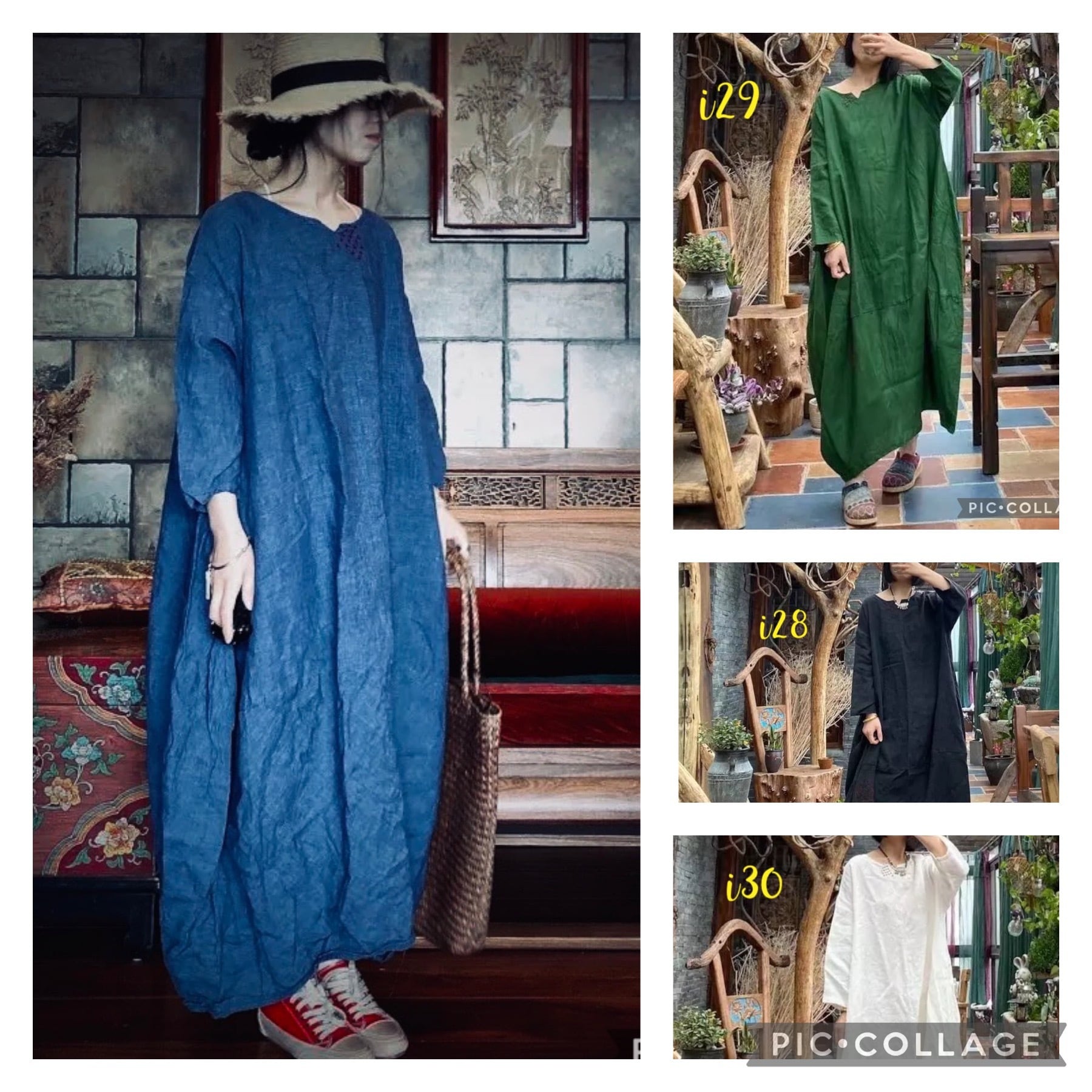 格安即決 最大00円オフクーポン配布中 Hihaho H18 春夏 リネン 麻 ロング ワンピース ゆったり シンプル レディース 春 夏 七分袖 リネンワンピース 大きめ 大人 大人女子 リネンロングワンピース 麻100 ロングワンピース ナチュラル 着やせ 刺繍 アジアン Vネック