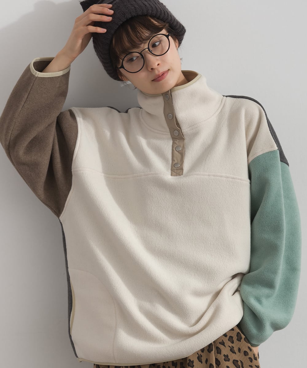 J263026 あったかフリース ハーフスナッププルオーバー / Fleece Half