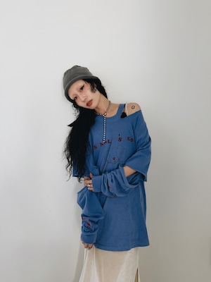 YES or NO LONG SLEEVE TEE / Blue