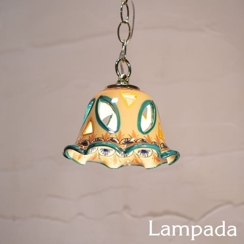 陶器 室内照明 ライト ランプ 作家物 直径約20.0cm×高さ約16.0