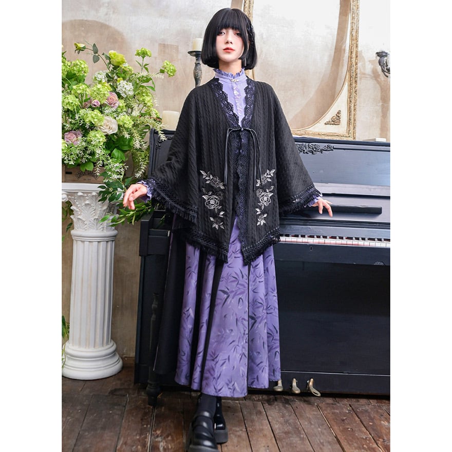 チャイナ風 中華系 チャイナ風服 古怪舎 ショール ポンチョ 羽織り