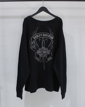 【Caka BLACK】“Harley-Davidson” Sword Logo Design L/S T-Shirt