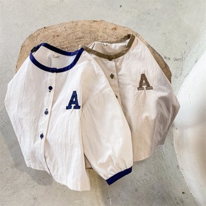 《取寄》 ベースボール風ボタンカットソー（全２色） ADBB 韓国子供服