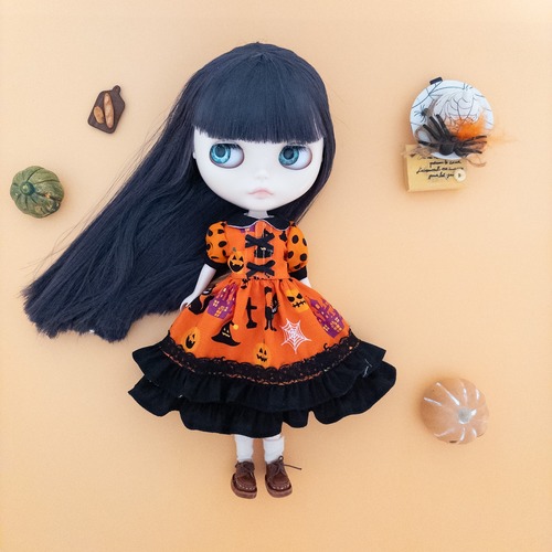 【ハロウィン企画】２段フリルワンピース（ハロウィン②）リカちゃんネオブライス