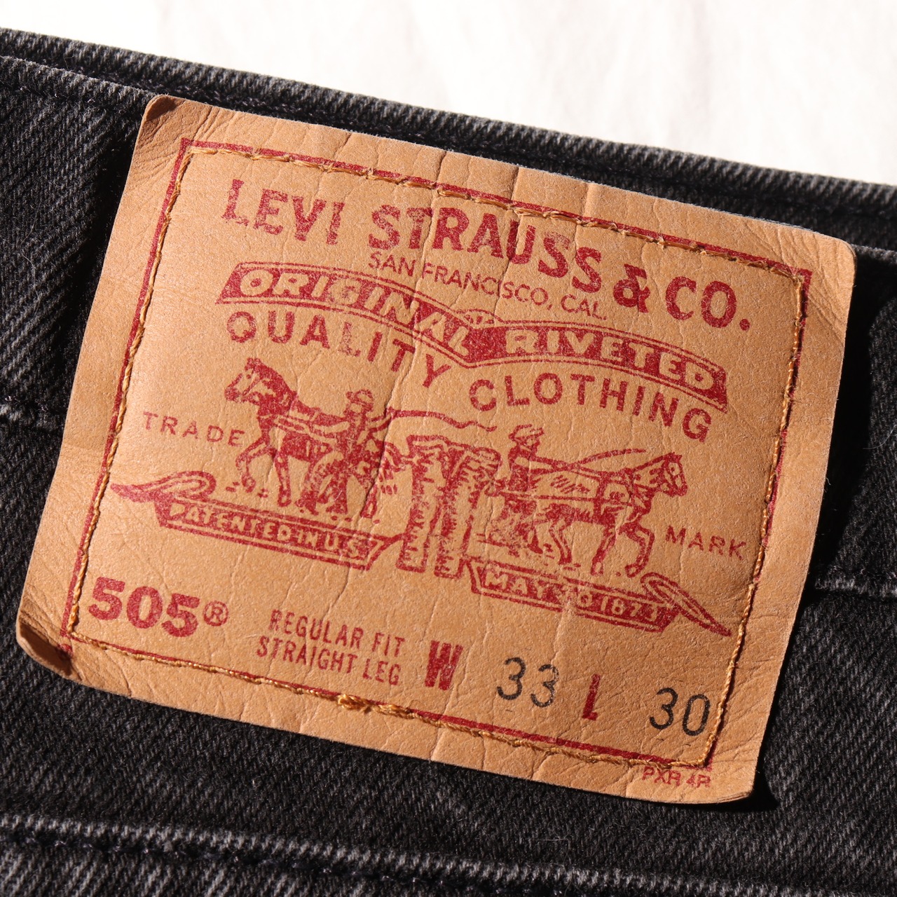 色落ち◎ 33×30 Levi’s 505 USA 96年 サルファーブラック デニムパンツ