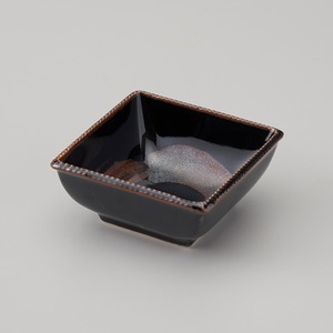 天目刷毛四角鉢・小