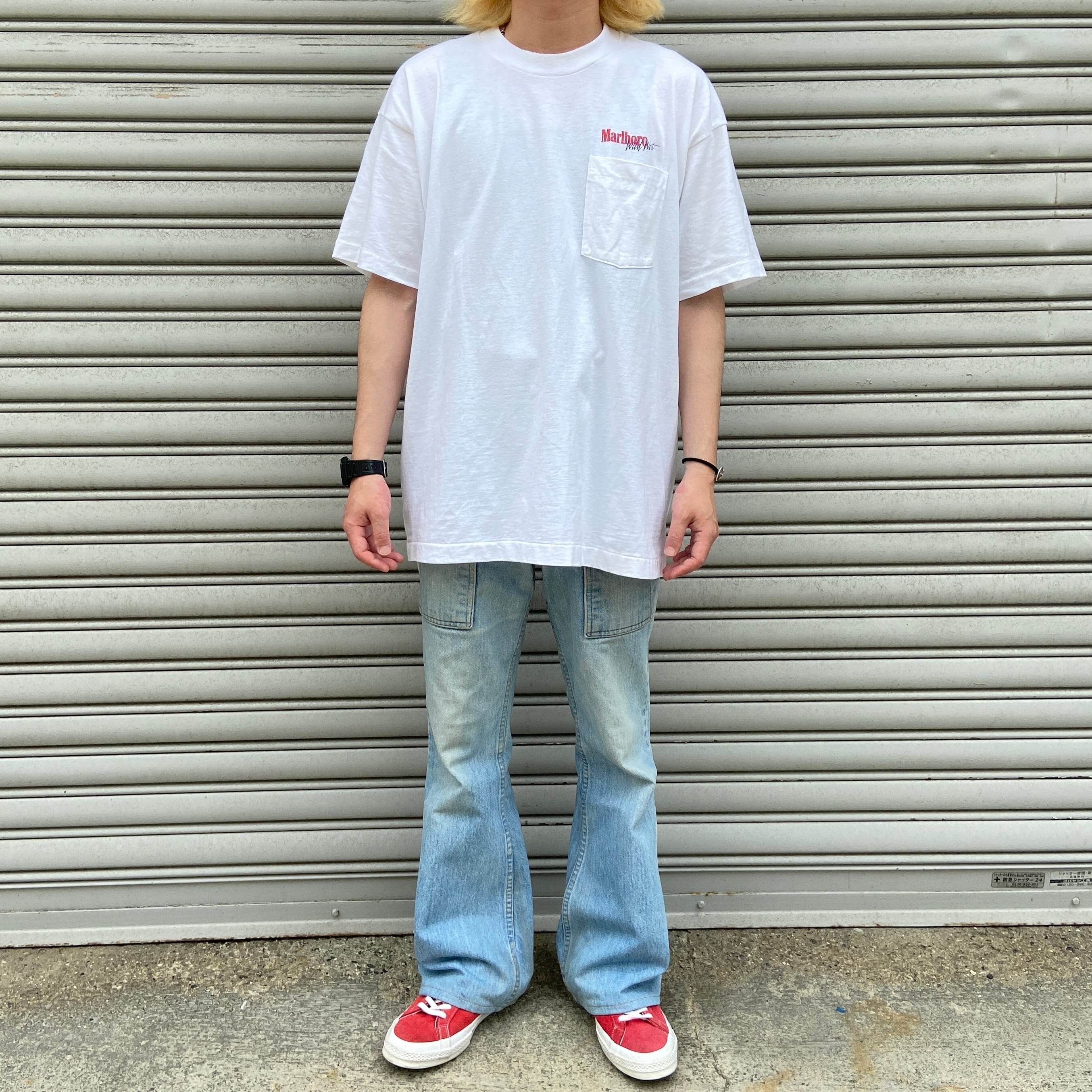 90s USA Marlboro マルボロTシャツ プリントT ポケT 白 XL | 古着屋 Uan