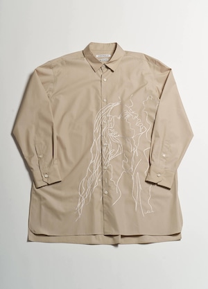 EMBROIDERY DRESS SHIRTS (BEIGE)
