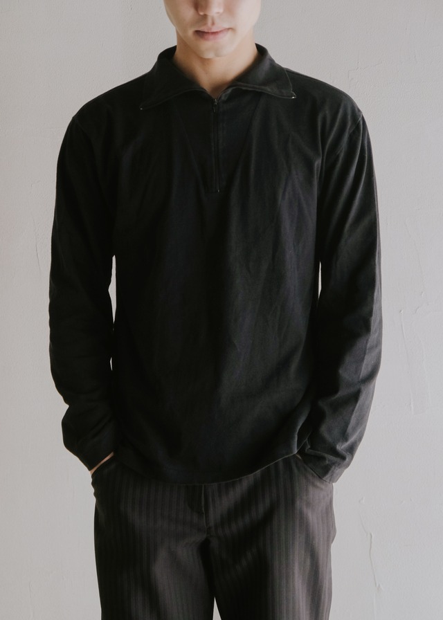 90's agnes b. homme cotton half-zip pullover top