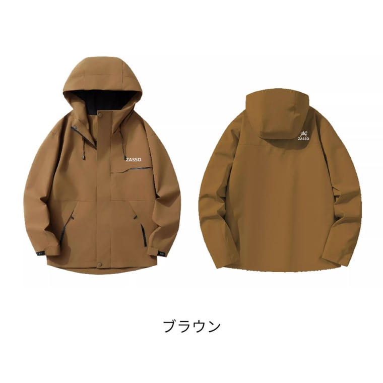 予約販売】ZASSO シェルパーカー 防風・撥水 スキー・アウトドア ユニ