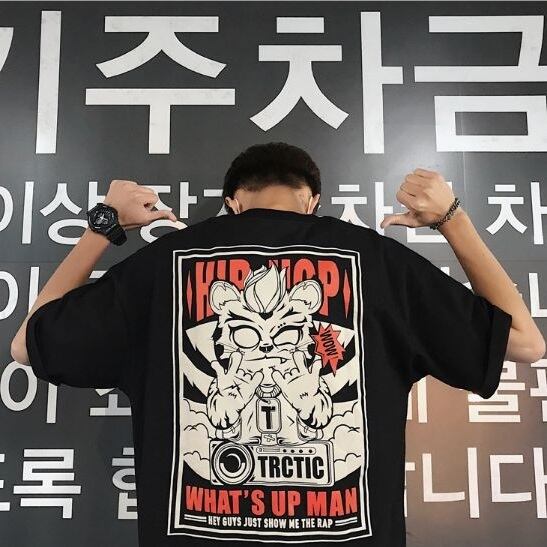 全2色 Tシャツ カットソー プリント カジュアル B系 半そで