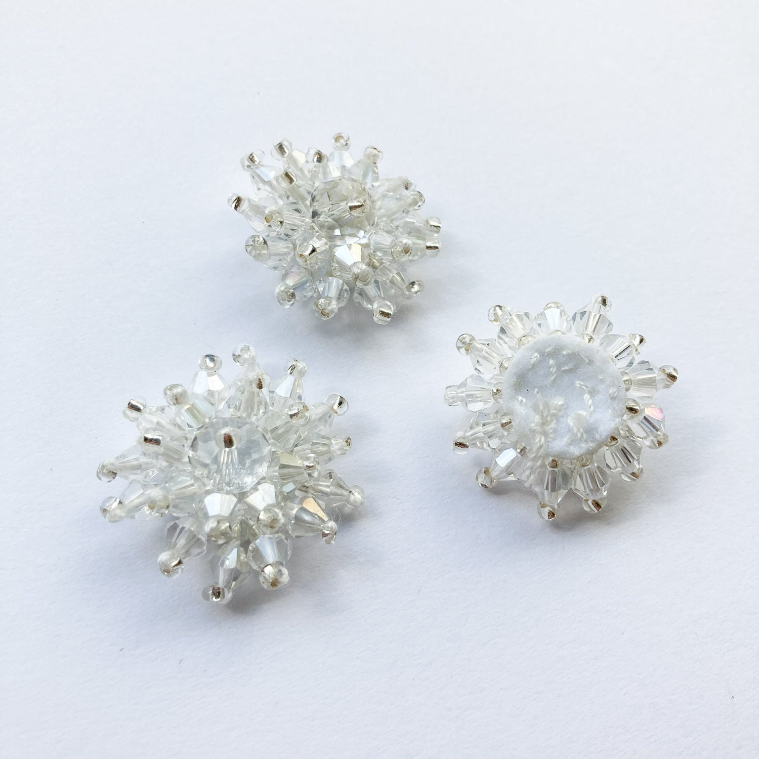 ✔stcat風 大振り　アンティーク♡お花カボション　　　イヤリング エレガントビーズお花カボション | Dua-アクセサリーパーツショップ