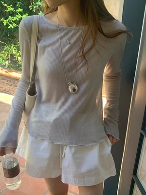 [OUNCE] erin rib sleeve tee