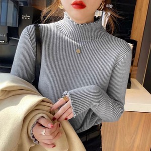 ハイネック ニット レディース 春秋冬 トップス 韓国 リブニット きれいめ おしゃれ 大人 かわいい 裏起毛 保温 暖かい シンプル 大人可愛い 大人女子