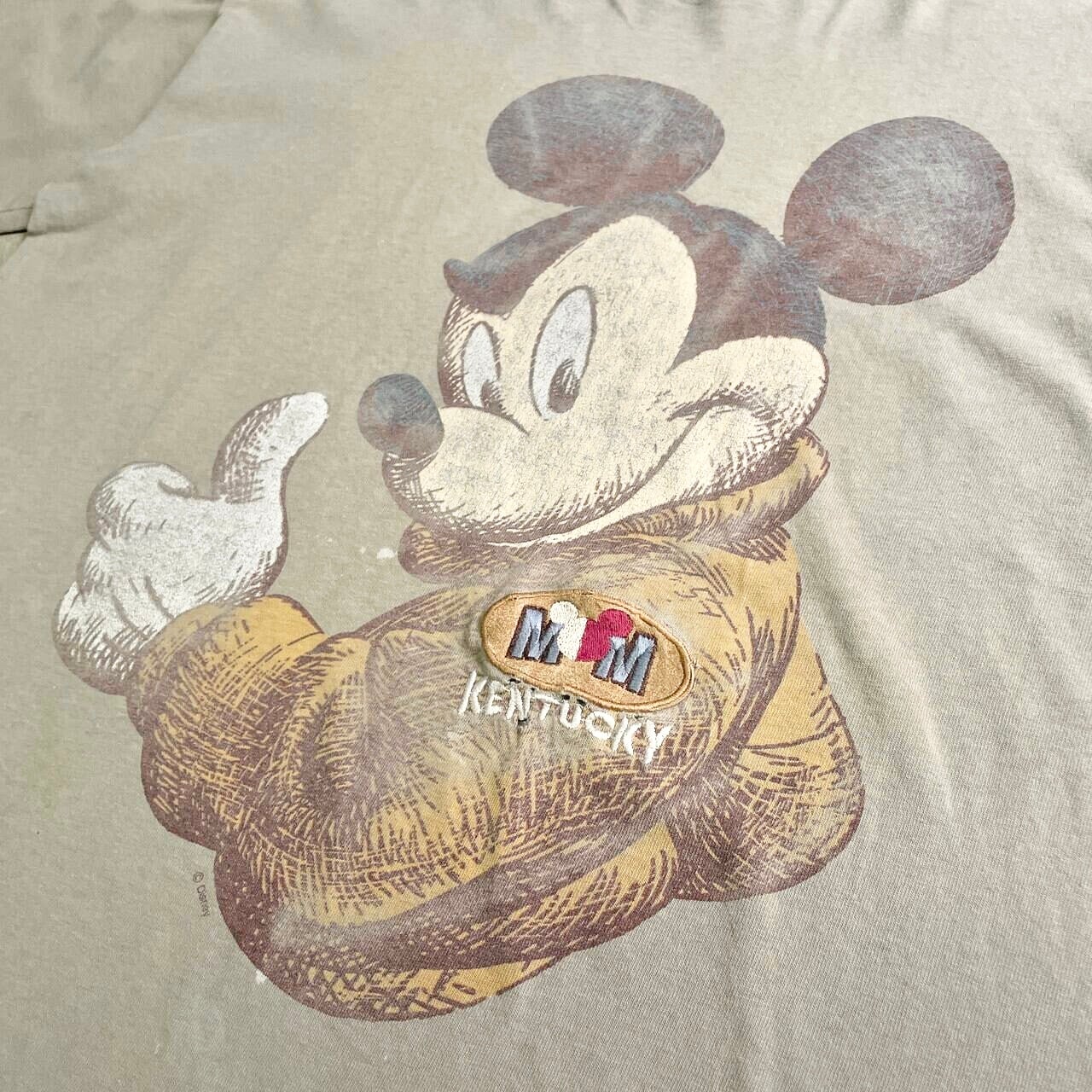 90年代 MICKEY＆CO. MICKEY MOUSE ミッキーマウス 両面プリント キャラクタープリントTシャツ USA製 メンズL ヴィンテージ /evb002158