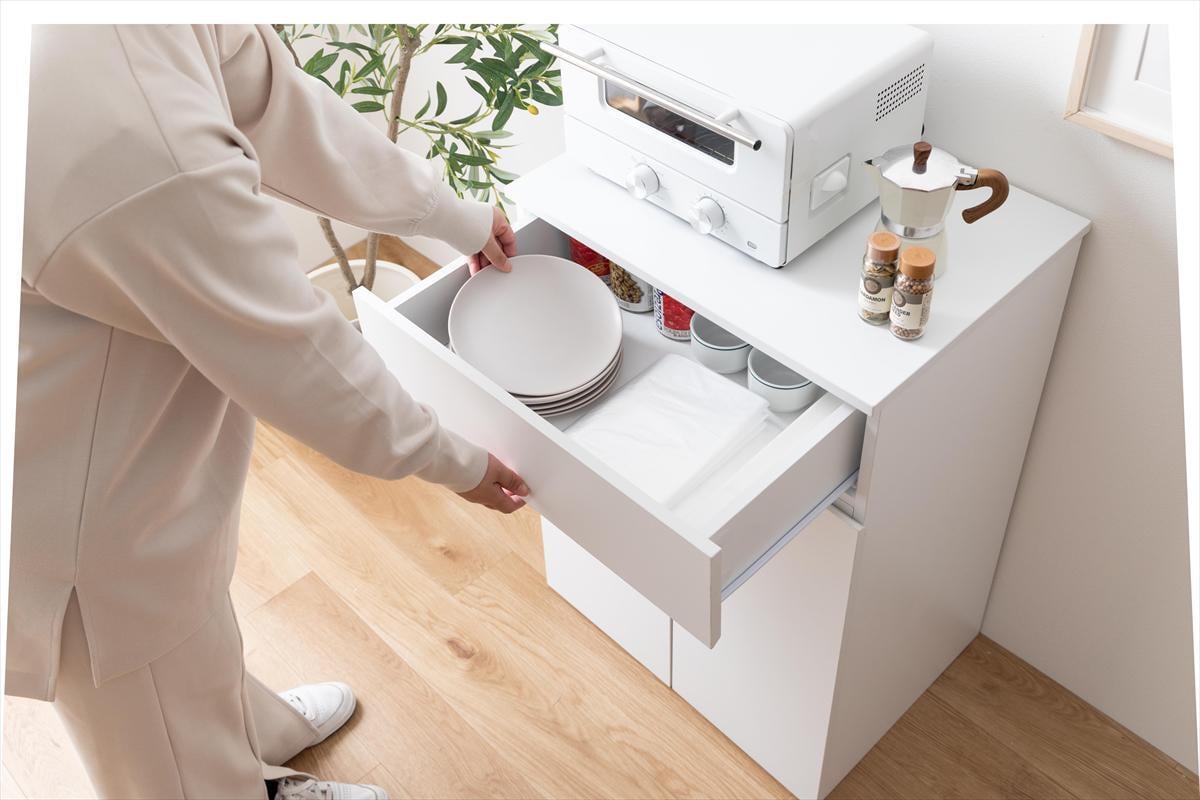 全3色】ゴミ箱に見えない！お部屋に馴染む3連ゴミ箱付きキッチン