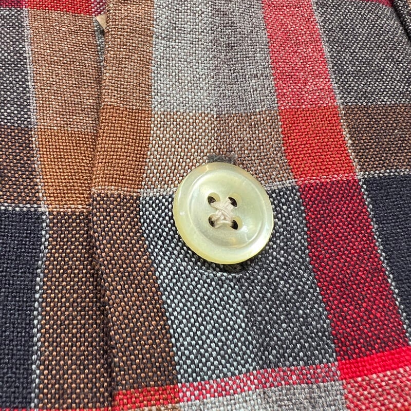 60’s レーヨン シャツ　warwick 60's Warwick チェックオープンカラーシャツ 開襟 フランネル