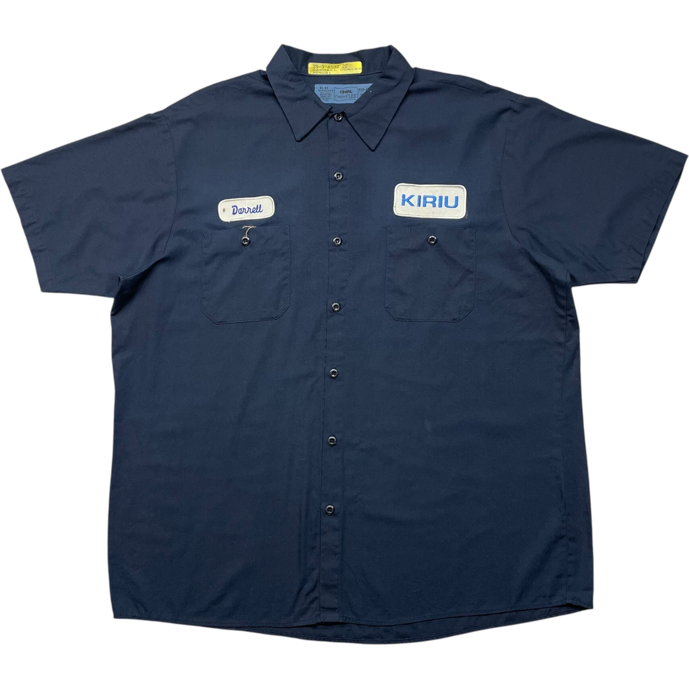 《XL》CINTAS ワークシャツ 半袖シャツ ワッペン ネイビー no.6555