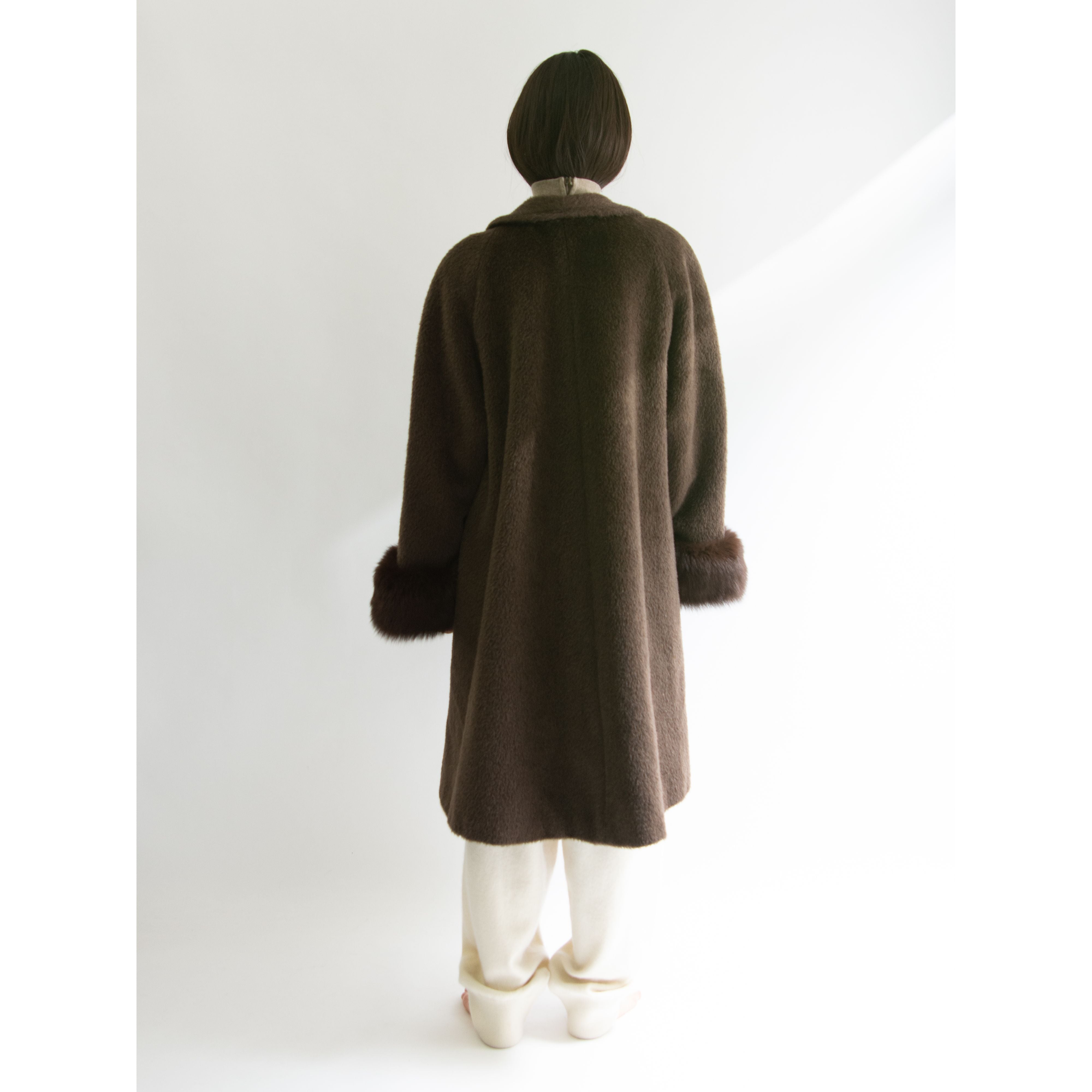 【MASCOTTE MAXCOATS】Made in Italy 80-90's "PIACENZA" Pure Baby Llama Overcoat（イタリア製 ピアチェンツァ ベビーラマ オーバーコート）