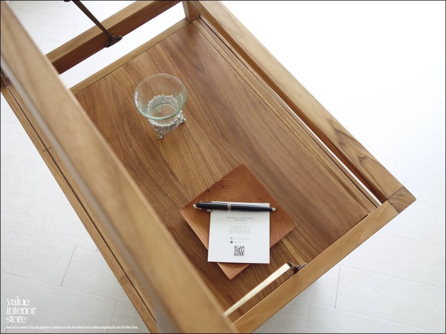 チーク無垢材 ショーケース付チェストN 整理タンス ナチュラル 箪笥