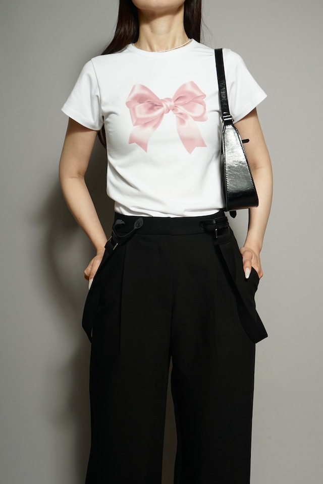 RIBBON PT T-SHIRT  (WHITE) 2402-42-112