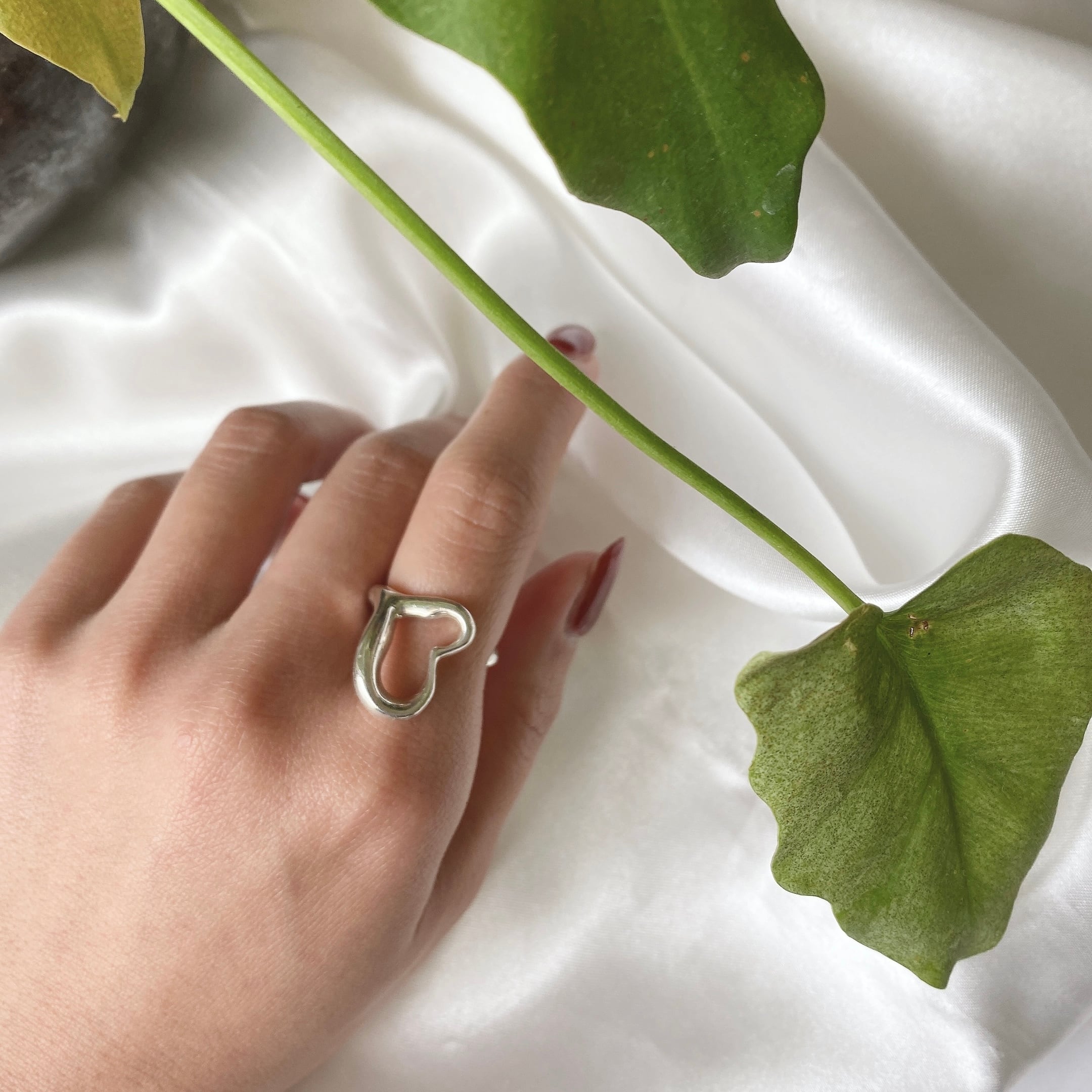 TR5655】Tiffany&Co. open heart ring(large)/silver925/ティファニー