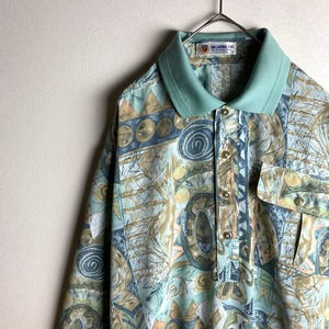 〜"long sleeve polo shirt" allover pattern~