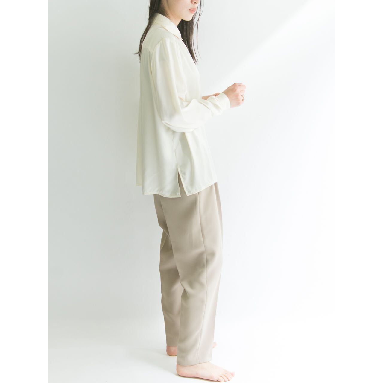 【Made in France】Relax-fit gathered blouse(フランス製 ギャザーワイドブラウス)4d