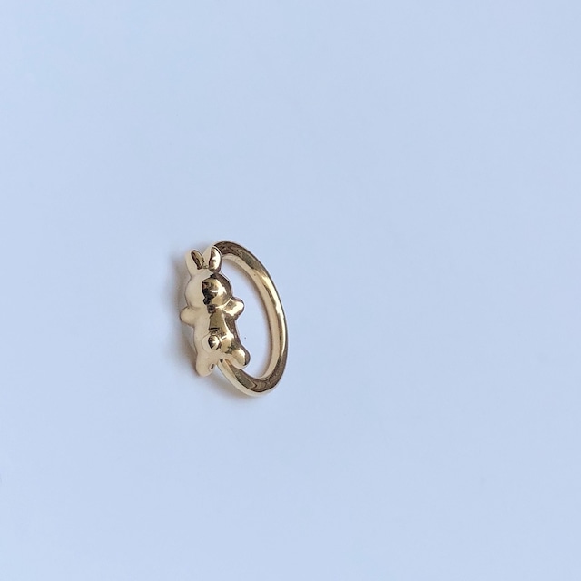 RABBIT CHARMのsnap RING body jewelry ® K10YG #0006　うさぎボディピアス・チャーム/10金イエローゴールド