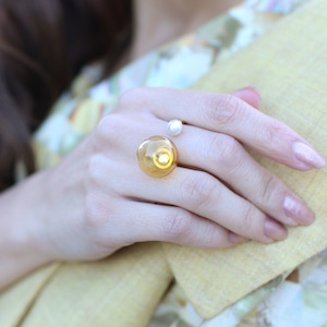 TORTOISESHELL&PEARL RING【べっ甲&パールリング】