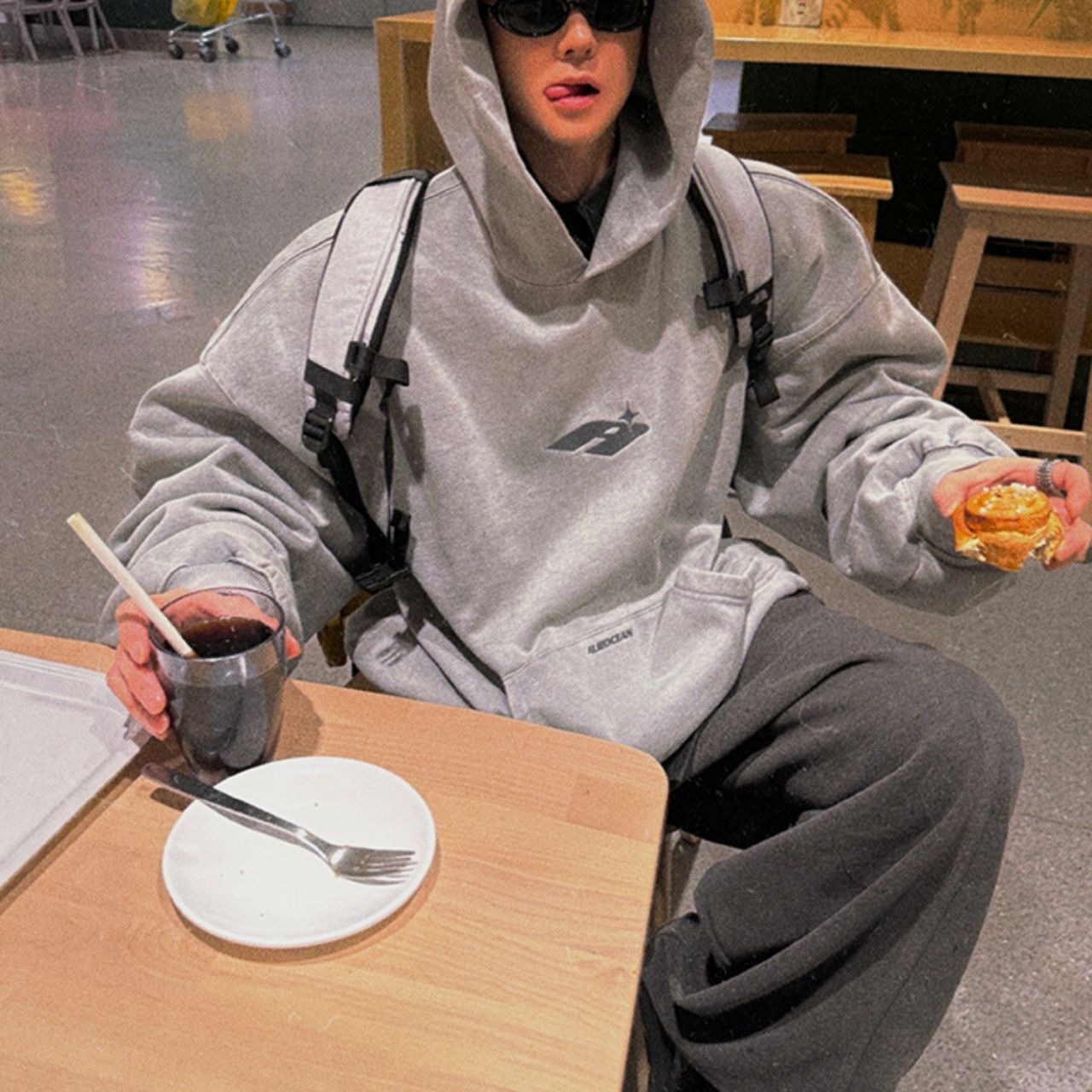 裏起毛ヴィンテージ風プルオーバー　1103