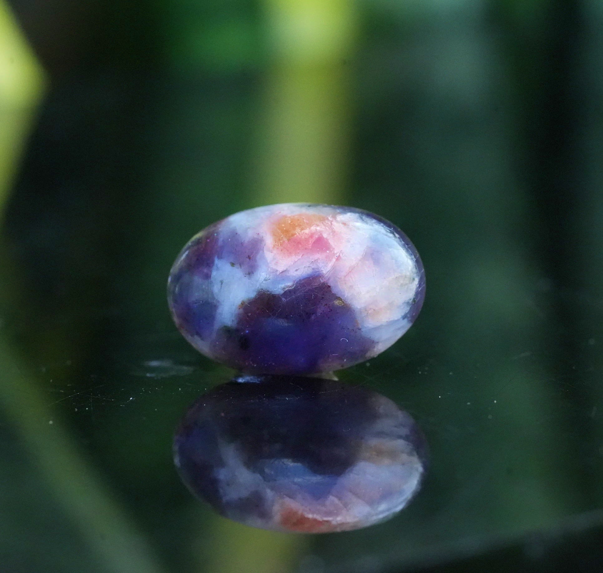 虹インクルージョン入り☆アイオライトサンストーン s1574 | Funky