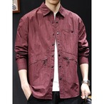 Utility Design Long Sleeve Shirt Regular Size ◇2color H0463