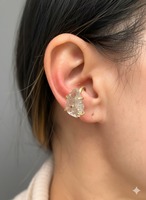 ハーキマークォーツの真鍮イヤーカフ　