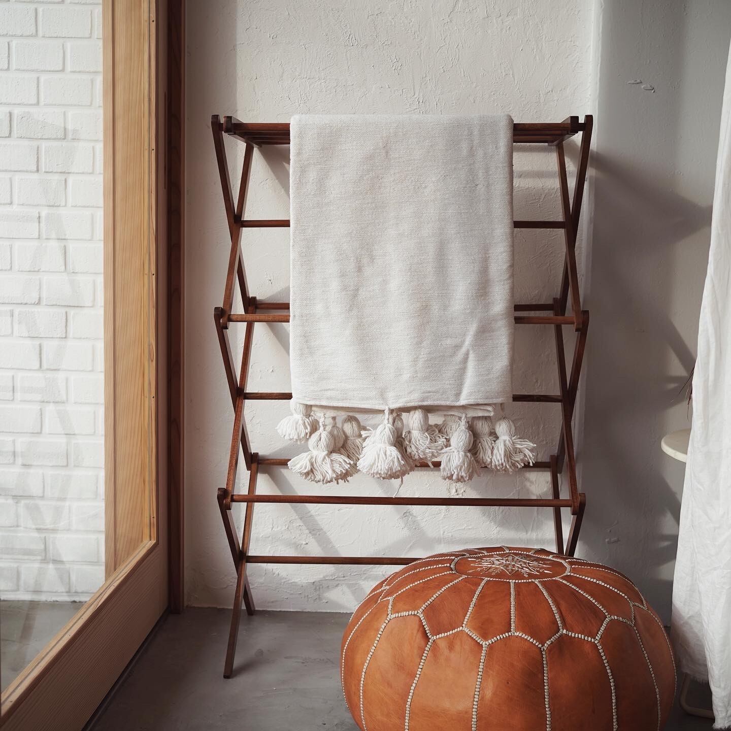 モロッコ手織り・コットンブランケット