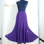 社交ダンス 衣装 スカート Chacott チャコット パープル系 無地 シンプル レッスン 練習 紫 日本製 鮮やか 華やか ストレッチ 伸縮 上品