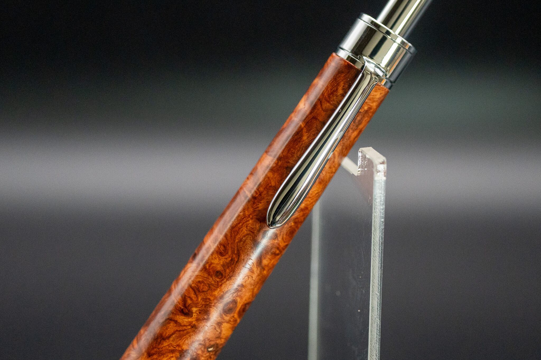 【朱色の銘木】 本花梨瘤杢 特上 silver MP